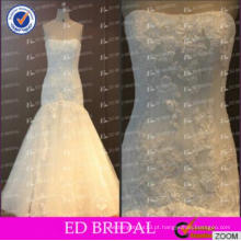ED Bridal New Collection A-Line Strapless Tulle com vestidos de casamento de trem 2017
